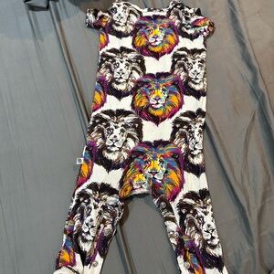 Colorful Lion Print Baby Romper